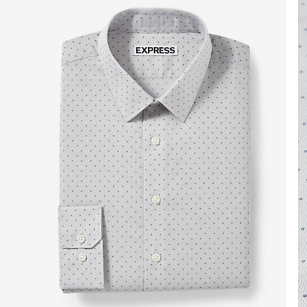 EXPRESS Extra Slim Dotted Print Dress Shirt